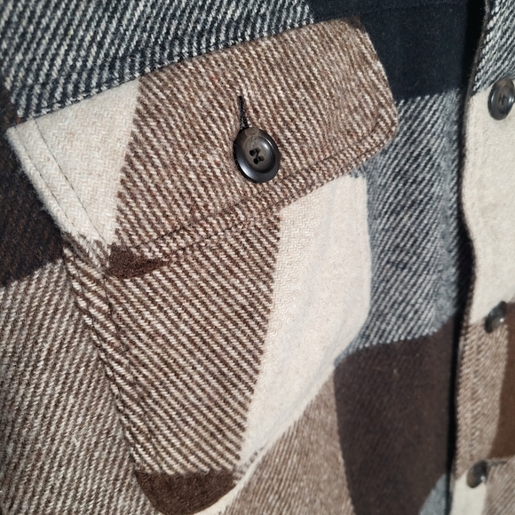 👕🌶 Vintage Saxon Leather Flannel Button Up Lined Jacket New without Tags - Picture 3 of 6